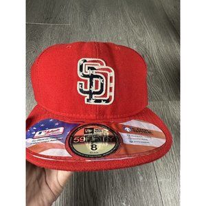 New Era 59Fifty San Diego Padres MLB Flag Cool Base Baseball Hat Cap Fitted 8